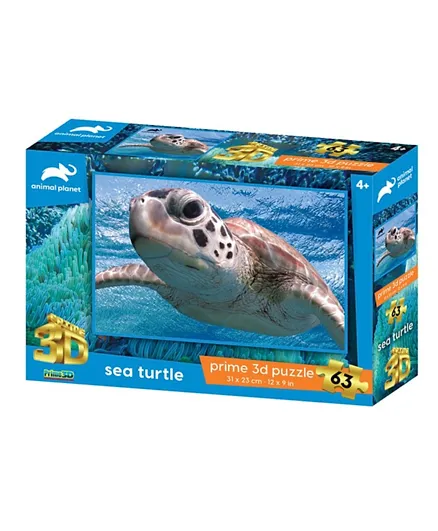 Prime 3D Animal Planet Licensed Sea Turtle 3D Puzzle - 63 Pieces