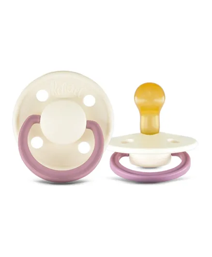 Rebael 2 Pack Fashion Natural Rubber Round Pacifiers Size 1 - TornadoPearlyRhino/FrostyPearlyRhino