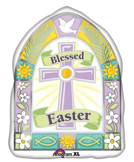 Party Centre Blessed Easter Window Foil Balloon - 45.72 cm