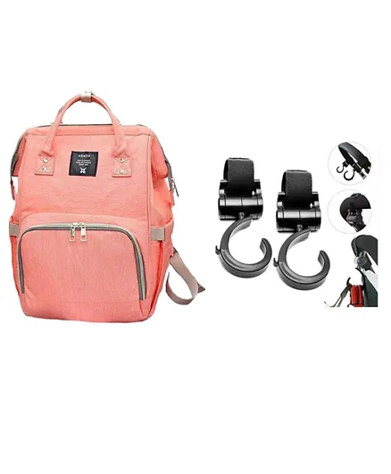 Pikkaboo Anello Diaper Backpack with Hooks - Peach