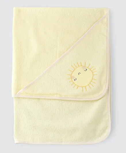 Tiny Hug Baby Blanket With Hood - Yellow
