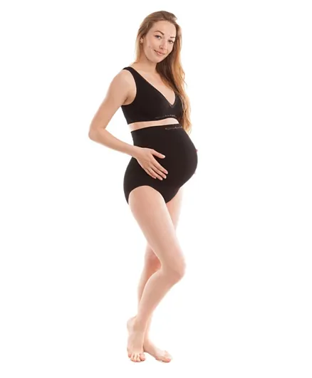 Mums & Bumps Gabrialla Milk-Fiber Maternity Support Briefs  - Black