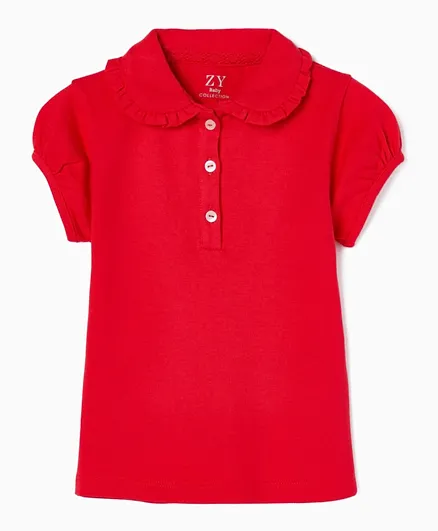 Zippy Solid Polo T-Shirt - Red