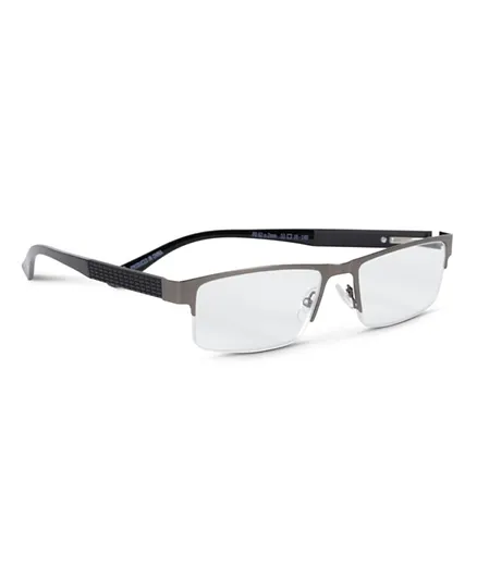 نظارات قراءة آي إف إيزي ريدرز بإطار معدني نصفي - أسود ورمادي