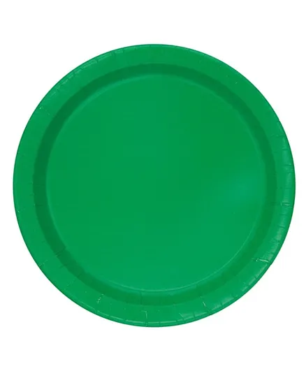 Unique Emerald Green Round Plate Pack of 20 -7 Inches