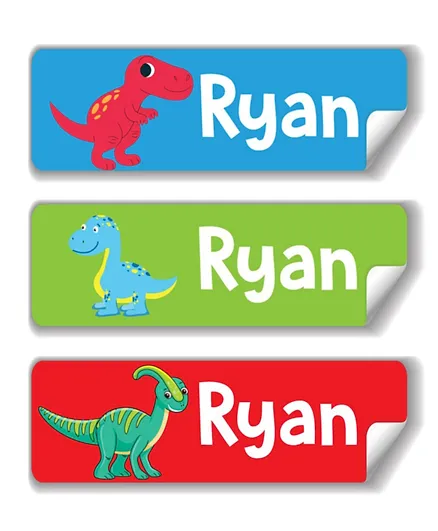 Twinkle Hands Personalized Waterproof Labels Dinosaurs - 30 Pieces