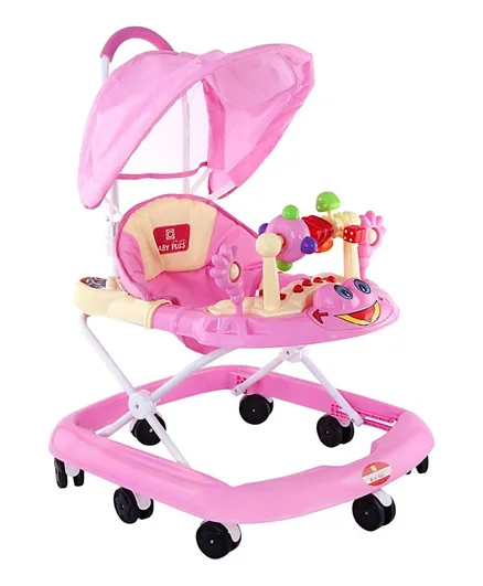 Baby Plus Baby Walker With Canopy - Pink