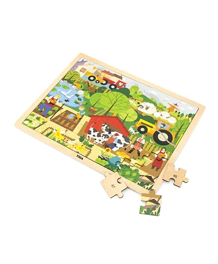 Viga Wooden Puzzle Farm - 48 Pieces