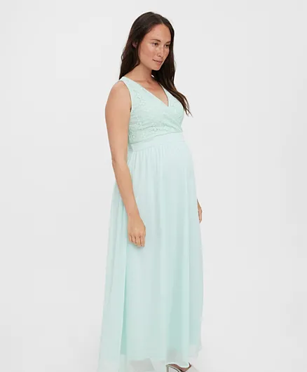 فيرو مودا للأمومة - فستان للحوامل بدانتيل - أخضر