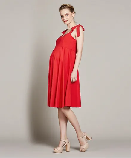 Bella Mama Maternity Dress - Red