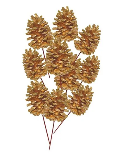 CherryPick Dried Pine Cone Sticks Gold - 10 Pieces
