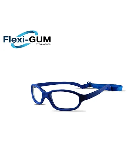 Flexi-Gum Flexible Kids Eyeglasses Frame with Strap - Blue