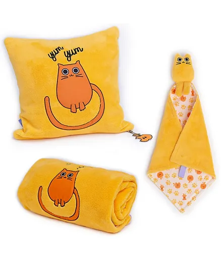 MilkandMoo Tombish Cat Baby Blanket Set - Orange