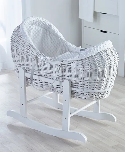 Kinder Valley Dimple Pod Moses Basket With Rocking Stand - Grey