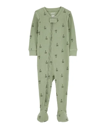 Carter's 1-Piece Palm Tree Thermal Footie Pyjamas - Green