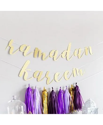 Various Brands Cursive Ramadan Kareem Garland - Gold
