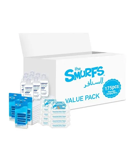 Smurfs Disposable Changing Mats & Other Essentials - Value Pack
