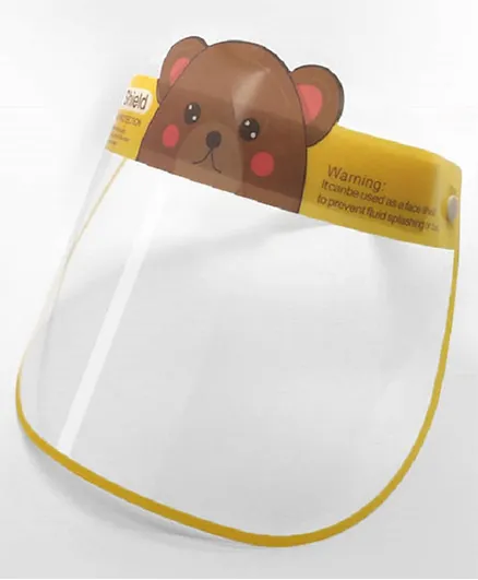 Talabety Kids Full Face Shield Mask Anti Spitting Protective Safety Cover - Yellow Bear