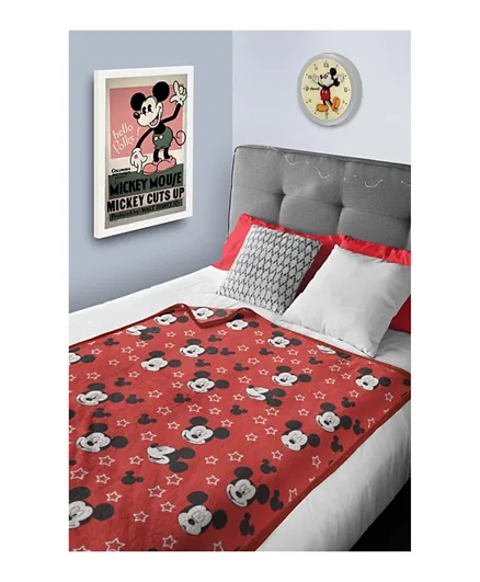 Disney Mickey Mouse Flannel Blanket for Kids - Red