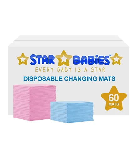 Star Babies Disposable Changing Mats - 60 Pieces