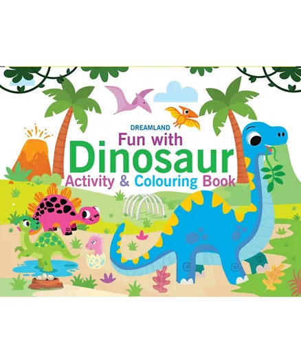 كتاب النشاطات والتلوين الممتع مع الديناصورات - باللغة الإنجليزية