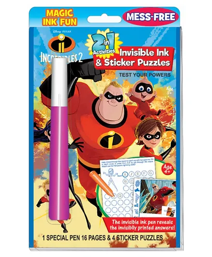 Disney  Pixar Incredibles 2, Test Your Powers Magic Pen Painting Book - Multicolor