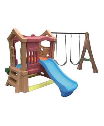 Myts Mega kids Naturally Playful Slide & Swings - Multicolour