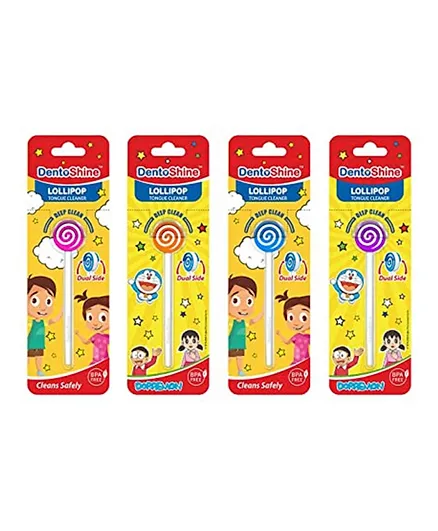 DentoShine Doraemon  Lollipop Tongue Cleaner - Pack of 4