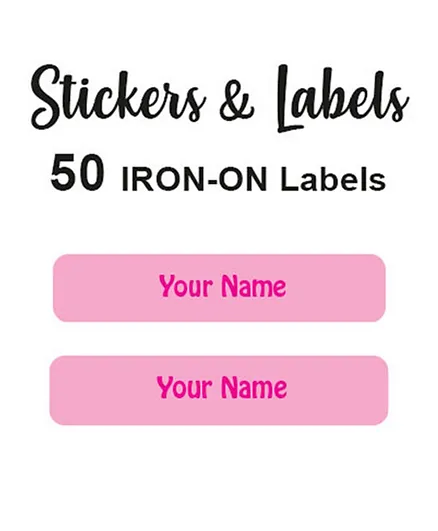 Ladybug Labels Personalised Name Iron On Labels Pink - Pack Of 50