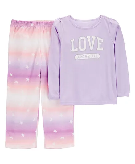 Carter's 2-Piece Love Loose Fit Poly & Fleece Pajama Set - Purple