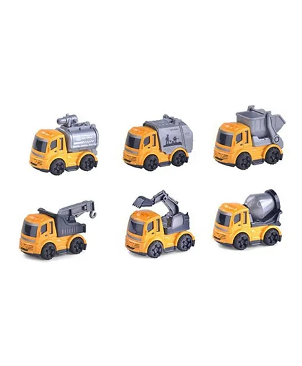 Baybee Friction Powered Push and Go Construction Truck Toy - 6 Pieces
