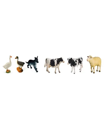 Toon Toyz Mini Farm Animals Multicolor- Pack of 6