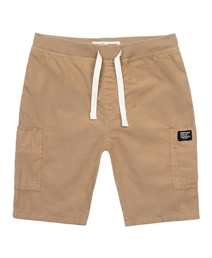 Minoti Patched Poplin Shorts With Cargo Pockets - Beige