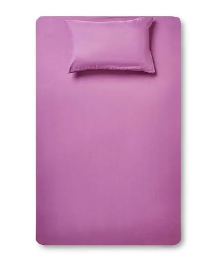 Rahalife Microfiber Fitted Bedsheet Set Twin Size - Plum