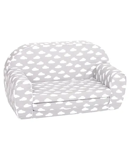سرير أريكة من ديلسيت - رمادي مع غيوم بيضاء