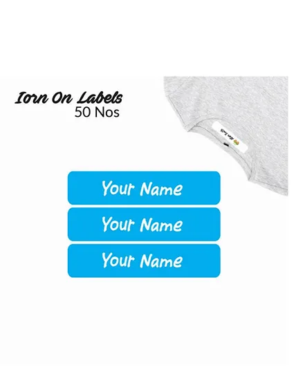 Ajooba Personalised Name Iron On Clothing Labels ICL 3002 - Pack of 50