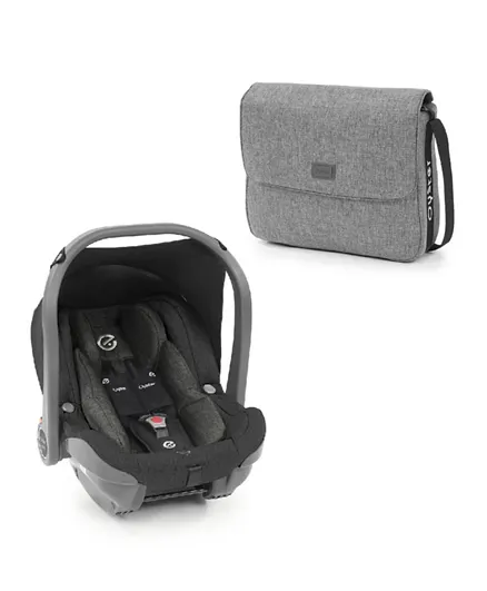 Oyster Kids Capsule I-Size Infant Travel Car Seat with Diaper Changing Bag - Caviar