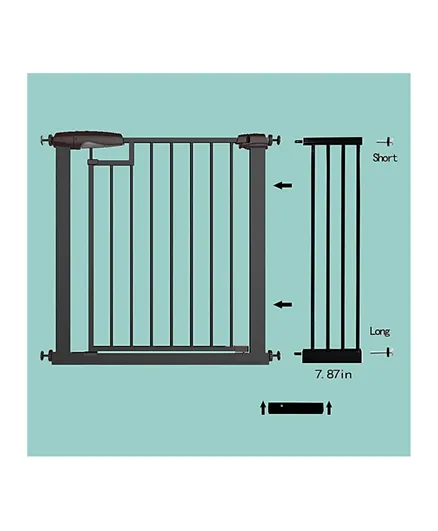 Baybee Auto Close Baby Safety Gate Extension - Black