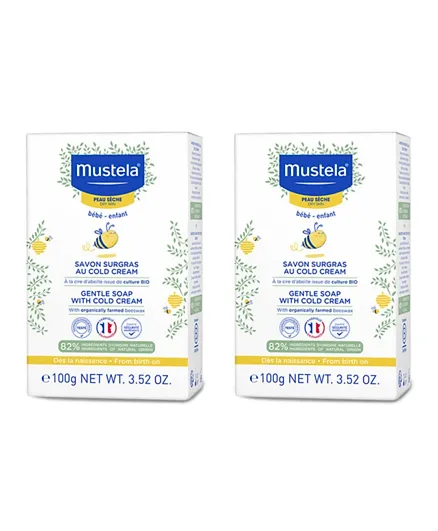 Mustela Gentle Soap with Cold Cream Nutri-Protective Pack of 2 - 100g each