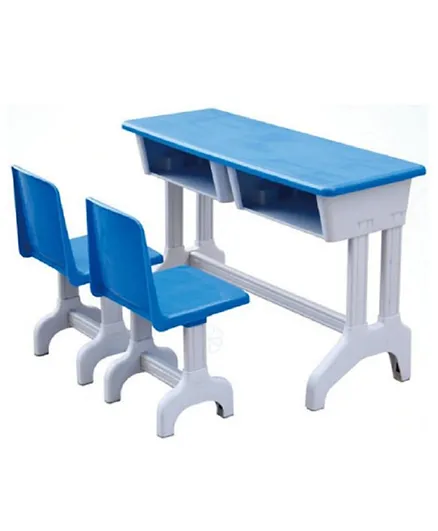 طاولة دراسة مزدوجة مع كراسي للأطفال من ميغاستار - أزرق