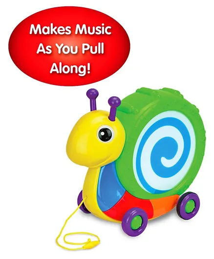 The Learning Journey Pull Along Snail Drum - Multicolour