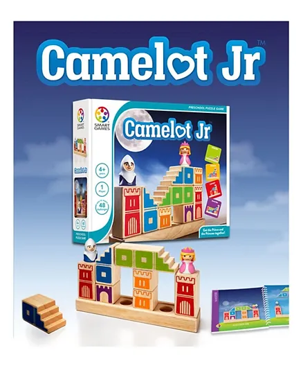 Smart Games Camelot Jr Wooden Puzzle Game with 48 Playful Challenges - 2 Players