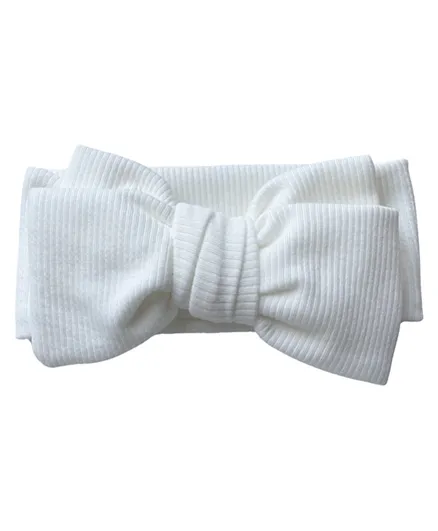 بيبي بوس إم إي ربطة رأس قطنية بشكل فيونكة - أبيض
