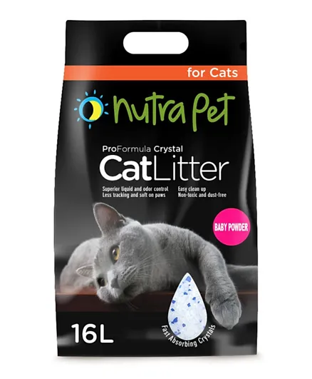 Nutrapet Cat Litter Silica Gel Baby Powder Scent - 16L