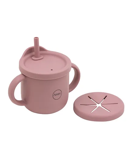 Amini Silicone Water And Snack Cup - Dark Pink