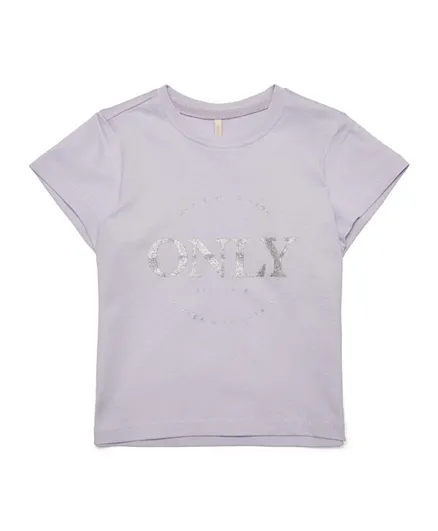 Only Kids Logo Printed T-Shirt - Thistle