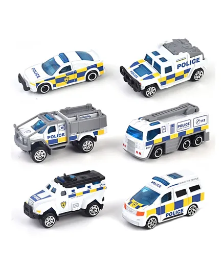 Little Story Alloy Sliding Police Toy Car - 6 Pieces