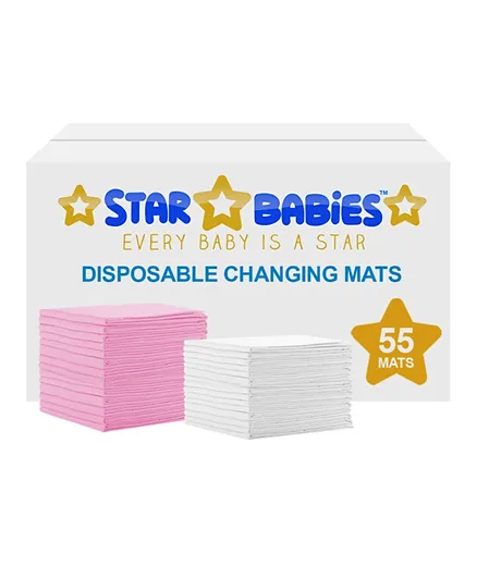 Star Babies Disposable Changing Mats - 55 Pieces
