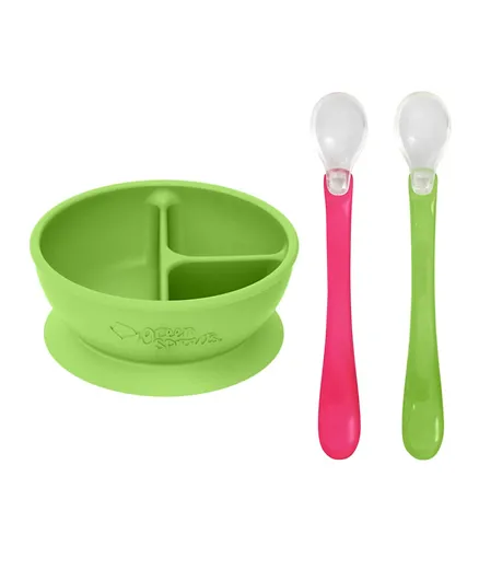 Green Sprouts Learning Bowl + Feeding Spoons 2 Pieces Set