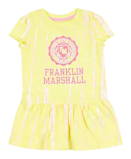 فرانكلين آند مارشال فستان بنقوش - أصفر